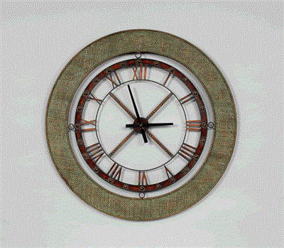 Metal Framed Wall Clock 37.5"d