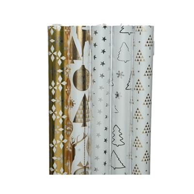 Giftwrap 28"x 6.5' Deer/Mirror/Star Ast