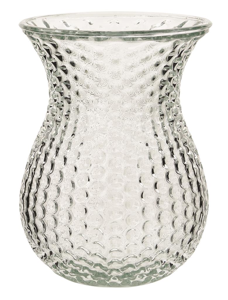 Round Hobnail Vase 7.5" Clear
