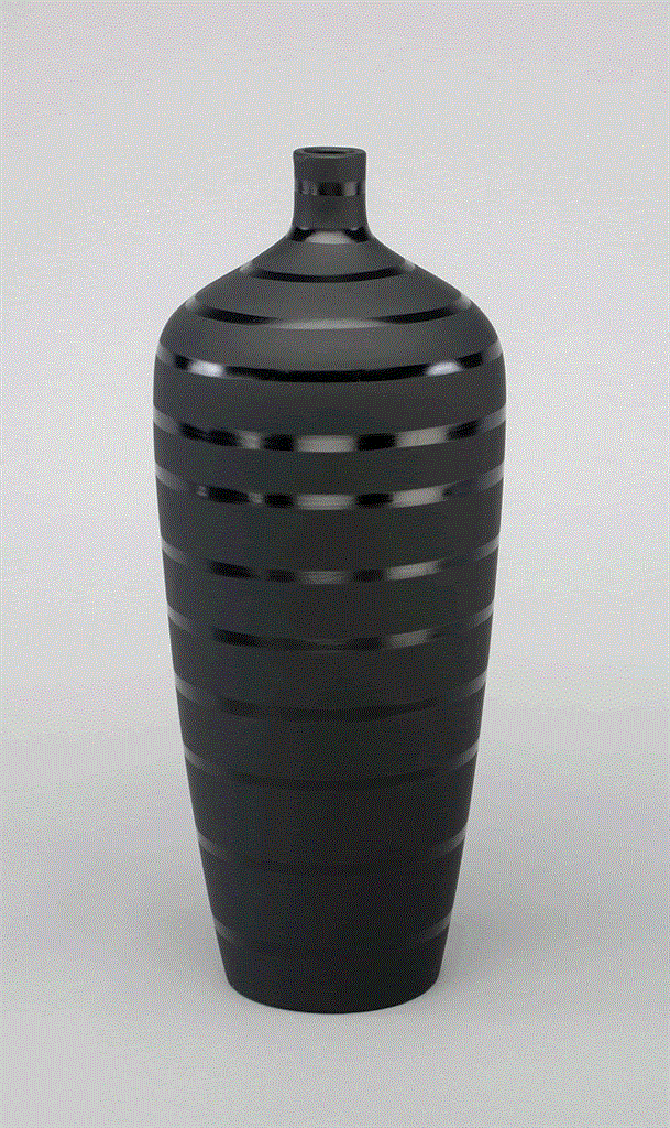 Vase/StripePinchNeck 21"Black