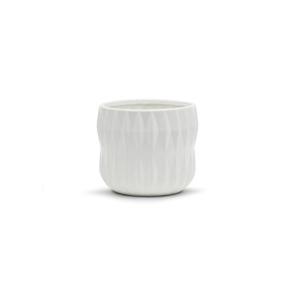 Argyle Pot 6.5"x 6" White