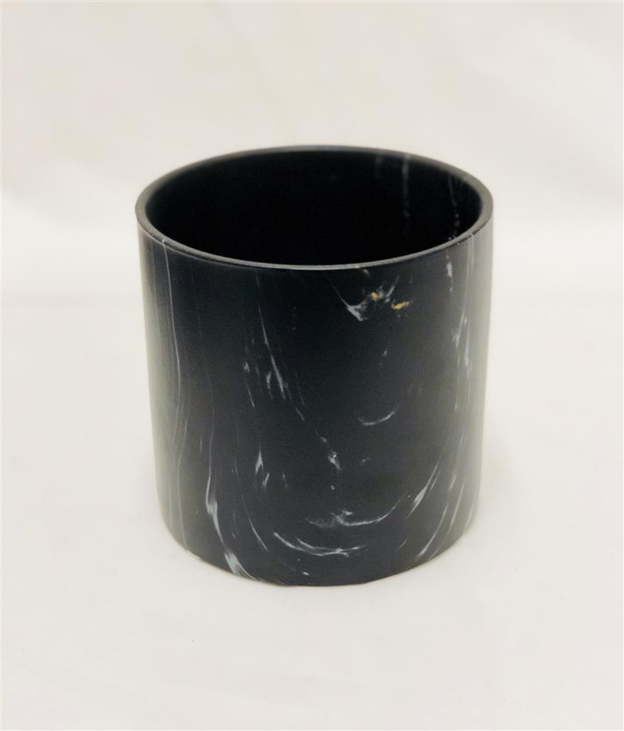 Marble Cylinder 3" Black