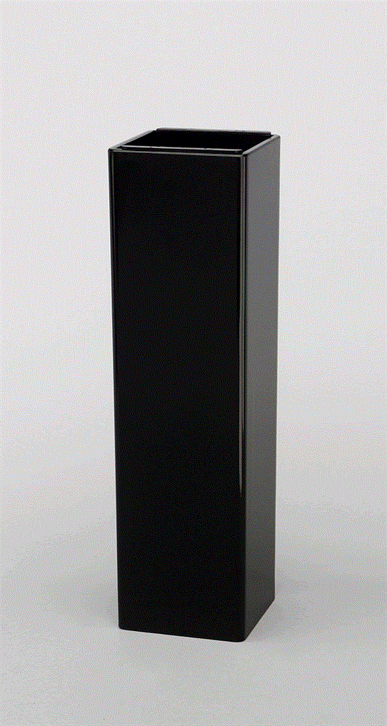 Tall Squ Vase/Insert 13" Black