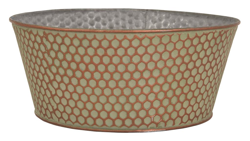 Honeycomb Bowl 9.5" Green/Copper