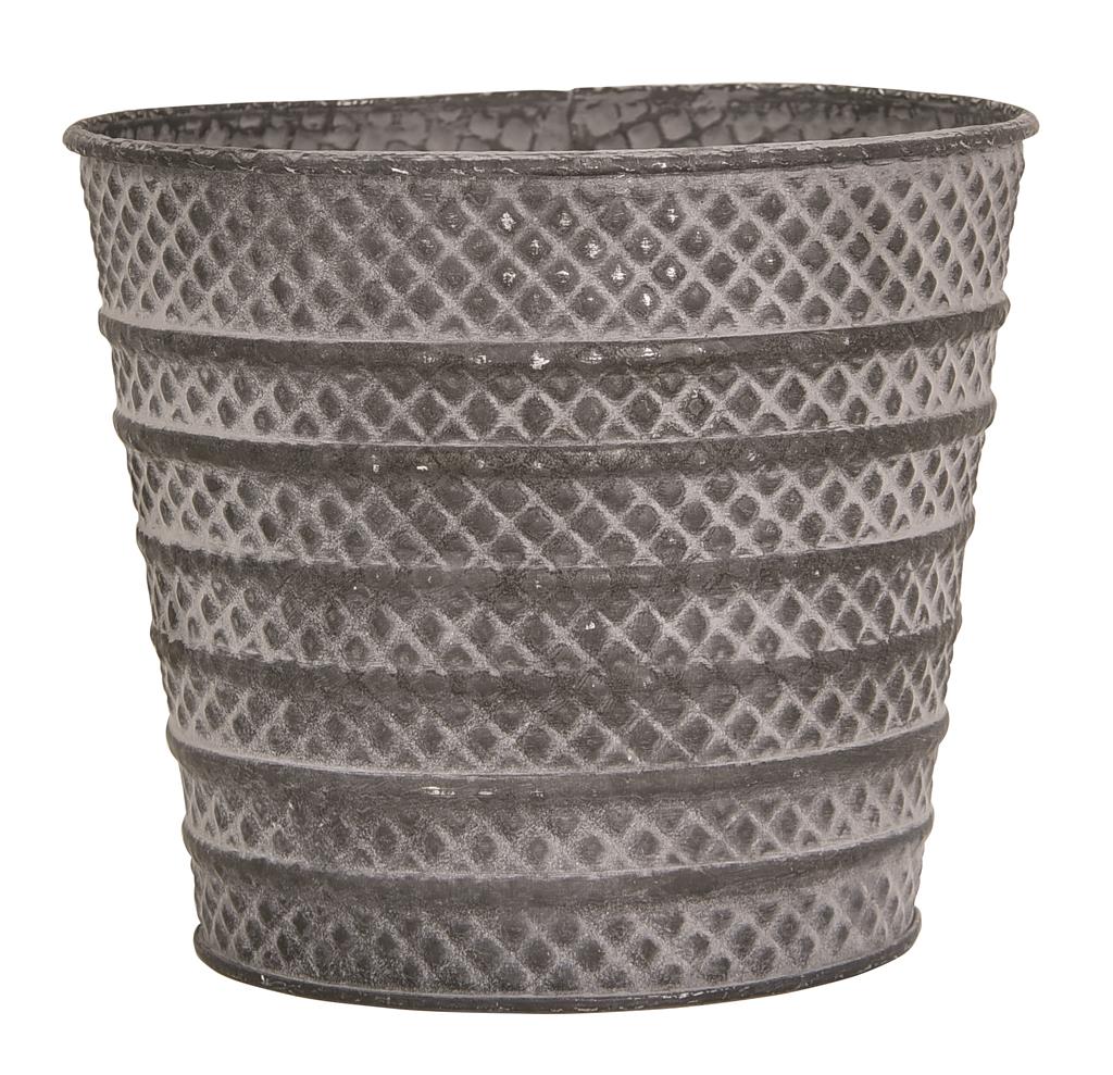 Round Line Metal Pot 4.5" Gray