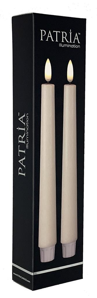 Patria 9" Taper 2 Candles Ivory