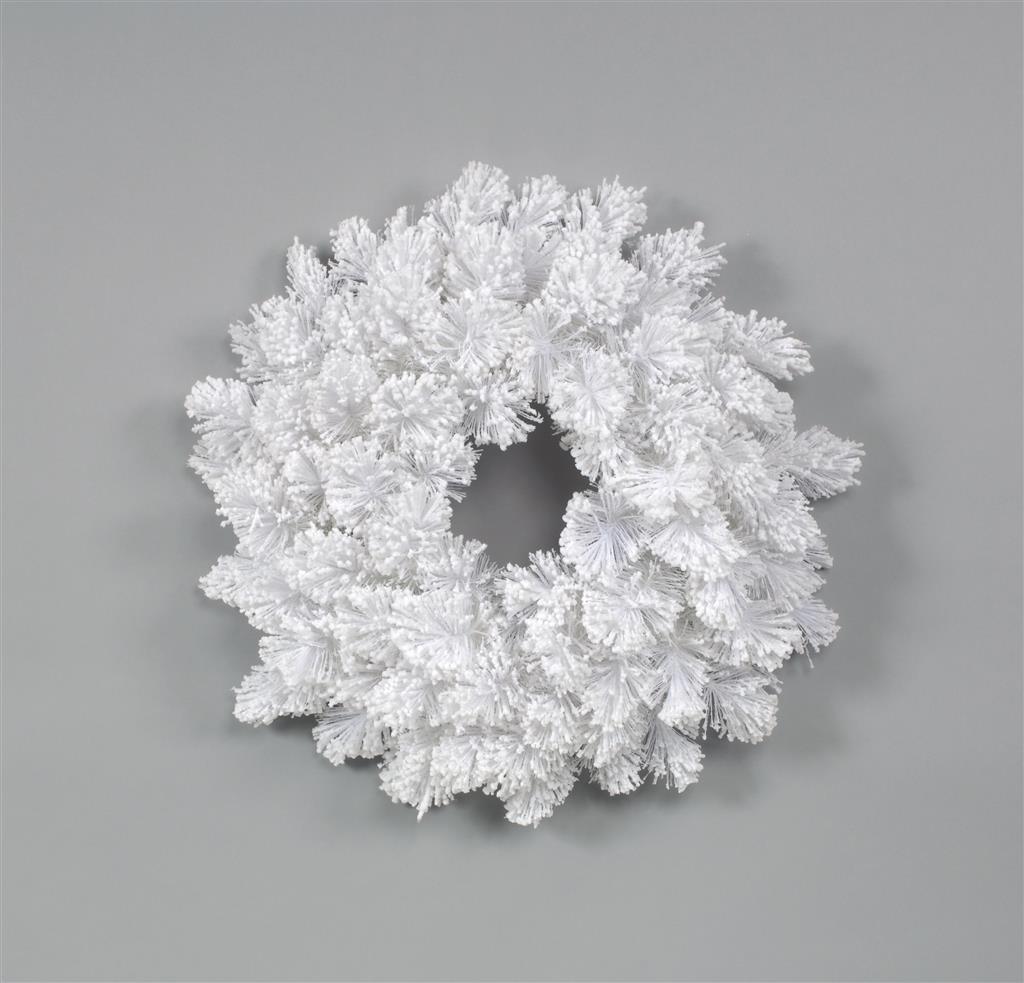 Needle Flocked Wreath 30" White