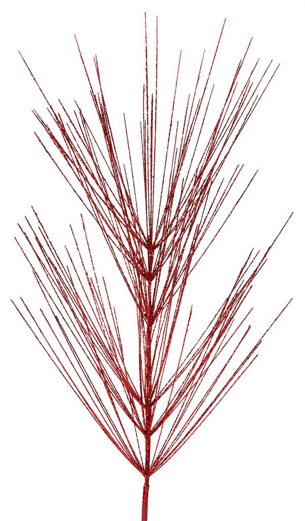 Glitter Giant Pine Spray 36" Red