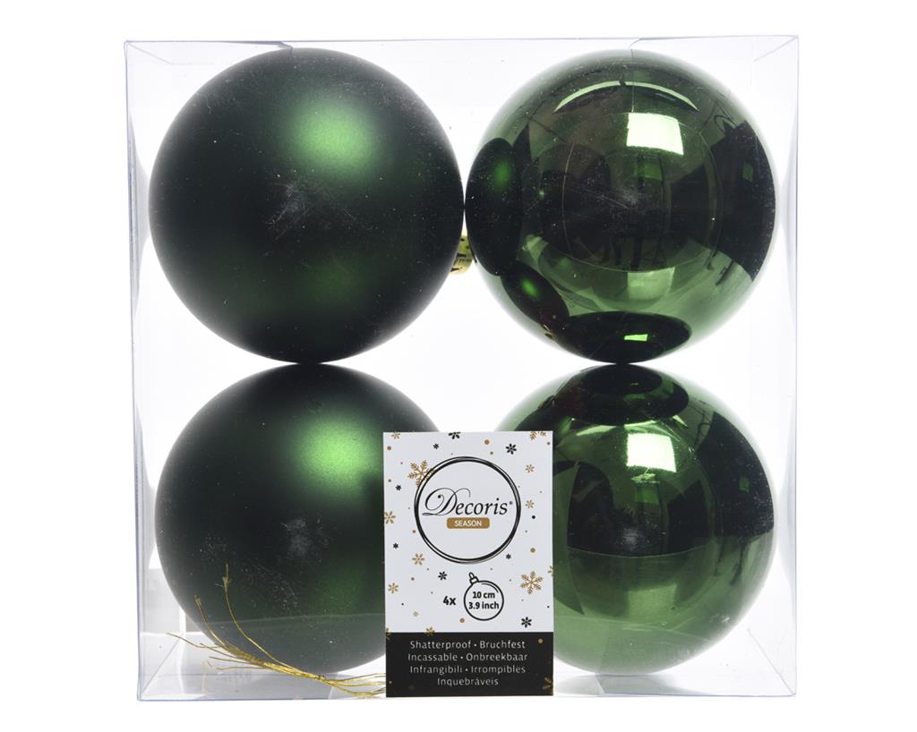 Shatterproof Ball 100mm x4 Pine Gre Ast