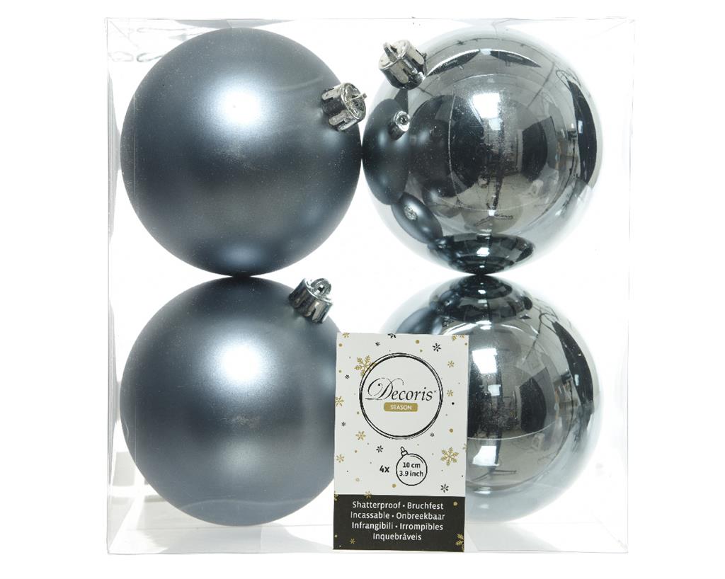 Shatterproof Ball 100mm x4 Blue Stone Ast