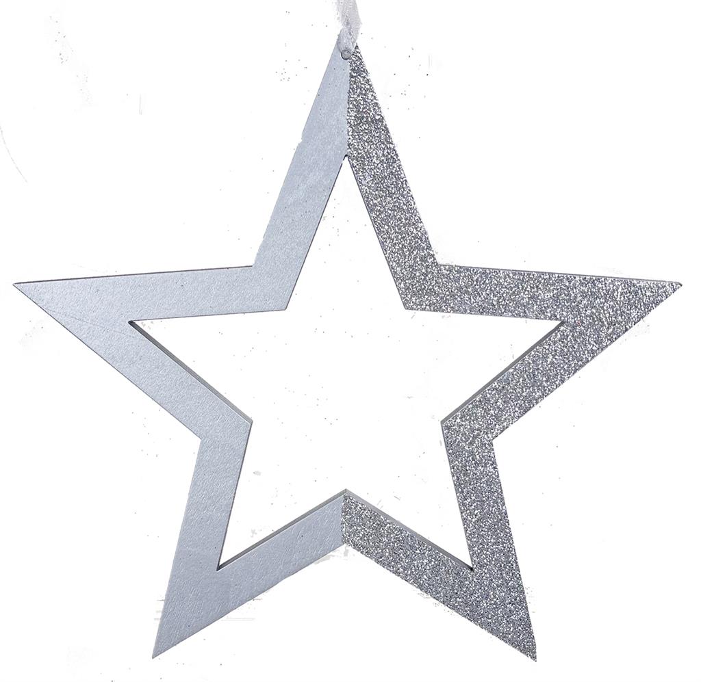 Star Ornament 9" Silver