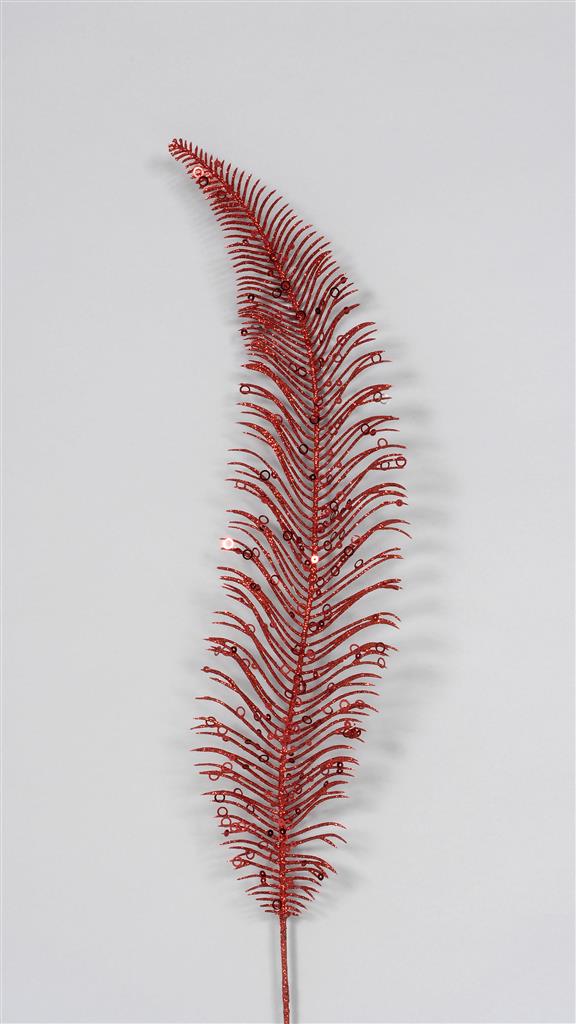 Feather Fern/GlitrSequin Red