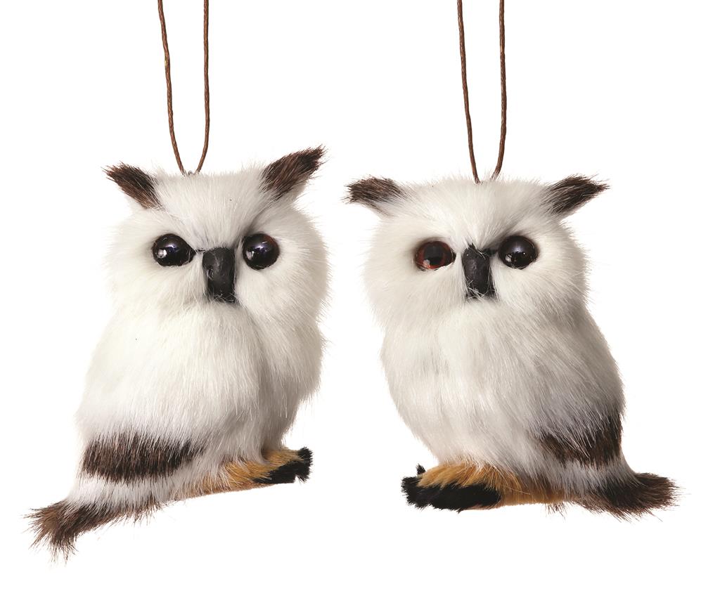 Furry Owl Orn. 3" Asst/2