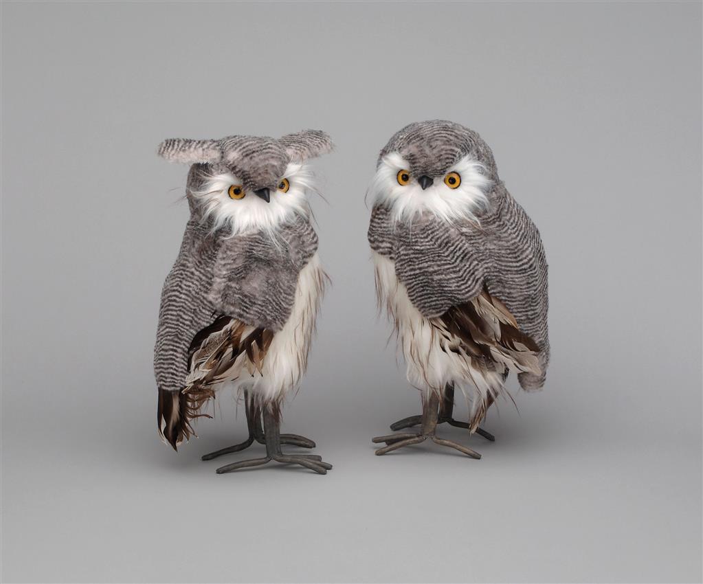 Plush Feather Owl 13.5" Asst.