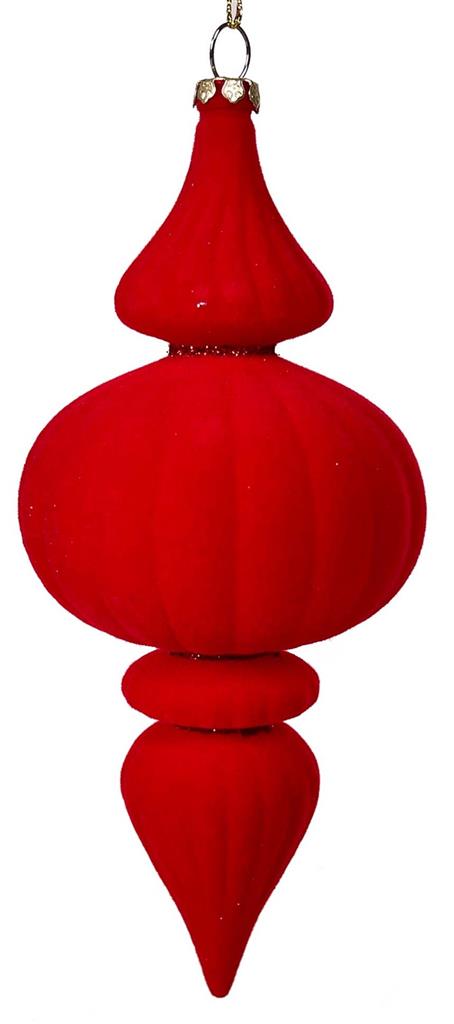 Finial Lux Orn. 7" @4 Red
