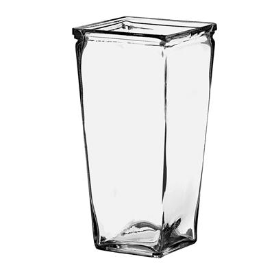Tapered Squ Vase 9"x4" Clear