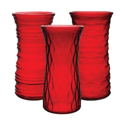 Rose Vase Asst 9-3/8" Red