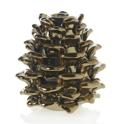 Pinecone Candleholder 5" x 4" Gold