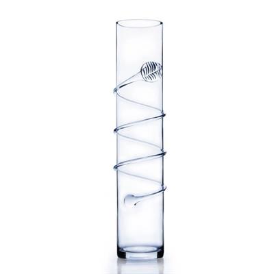 Cylinder Swirl Vase 4"x 20" Clear