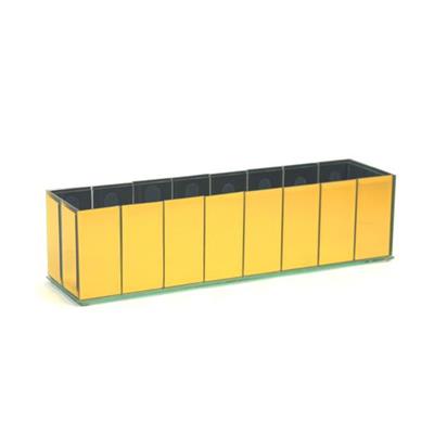 Seg. Glass Planter 16"x 4"x 4" Gold