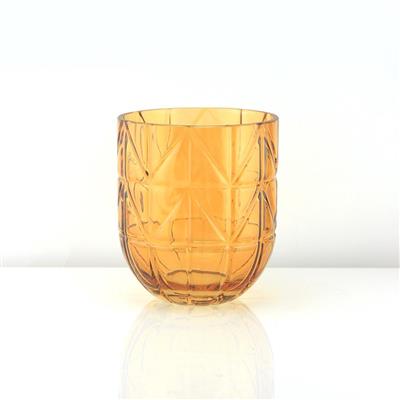 Geo Vase 5.5"x 6.5" Amber