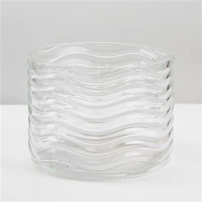 Waves Vase 4.35"x 3.55" Clear