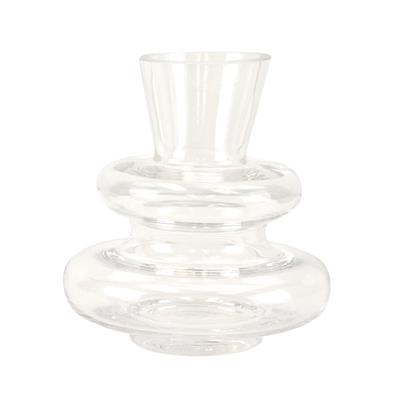 Kappa Glass Vase 5"x 4.75" Clear
