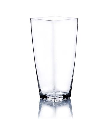 Tapered Sq Vase 5"x 12" Clear
