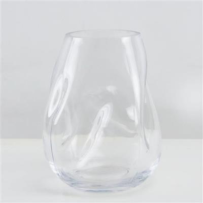 Disfigured Glass Vase 7" Clear