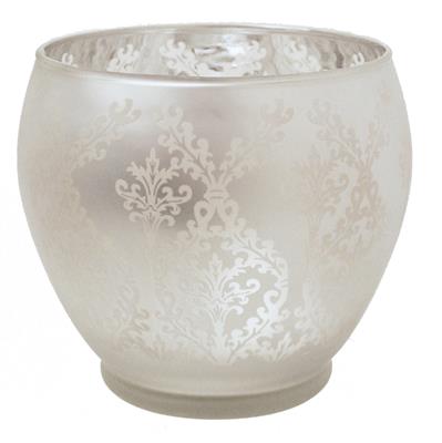 Damask Vase 5" x 4.75"op Frost