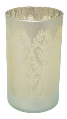 Damask Cylinder 4.75x 8" Frost