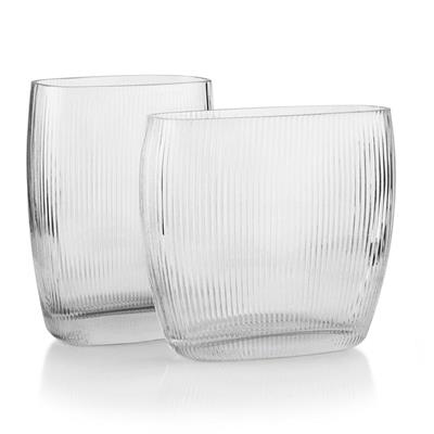 Ribbed Oval Vase 7" Clear
