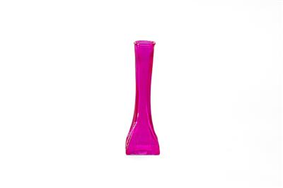 Sq. Bottom Bud Vase 8.5" Hot Pink 