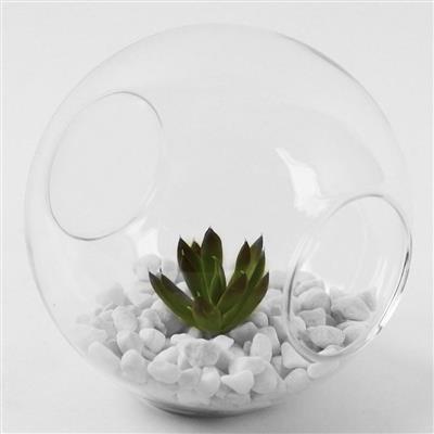 Open Orb Vase 5"x6"x2.5" Clear