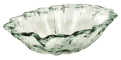 Wavy Rim Glass Oval 19.5" Clear