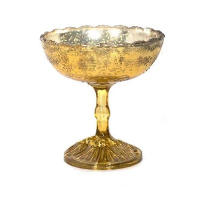 Pedestal Bowl Merc. 6" Gold
