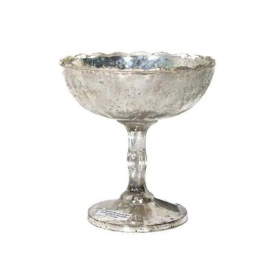 Mercury Glass Bowl 6"x 6.25" Silver