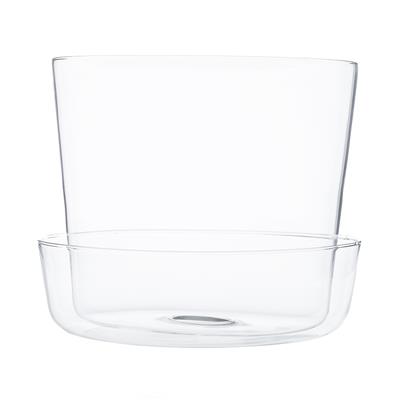 Glass Pot w/Saucer 6.25"x 5"