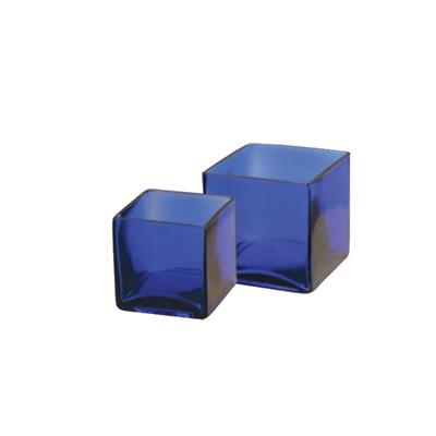 Cube Squ 5x5x5"H Cobalt Blue
