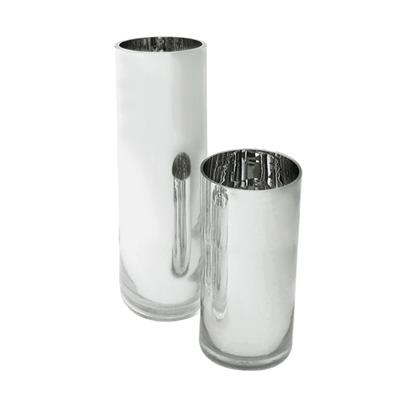 Mirror Glass Cylinder 10 x 5" Silver