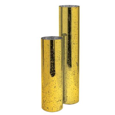 Cylinder Vase 32" x 6" Gold