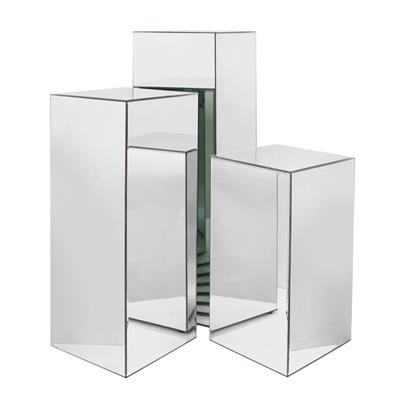 Mirror Glass Column 32x12" Silver