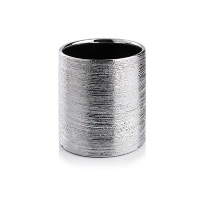 Etched Lines Pot 4"x 4" Silver