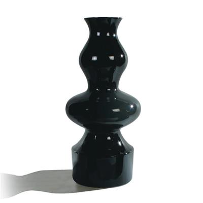 Wave vase 14x7x7" Gloss Black