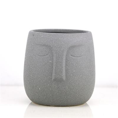Mini Face Pot 5.5"x 5" Grey