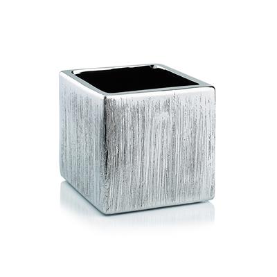 Etched Sq. Cube 3x3" Silver