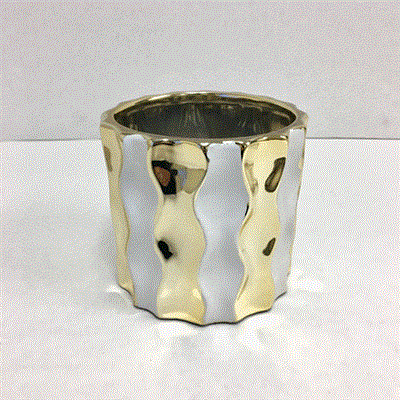 Foil Ceramic Pot 5.5" Gd/Sl