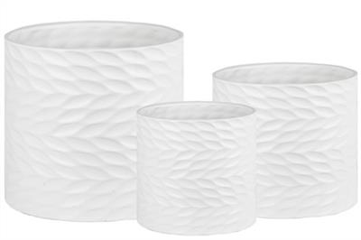 Abstract Ceramic Pot S/3 White