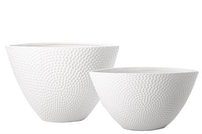 Dotted Oval Pot 13" White