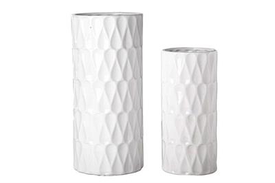 Symmetric Tall Vase 17" White